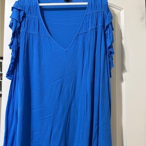 Torrid Bright Blue Rayon Top, Torrid Size 4
